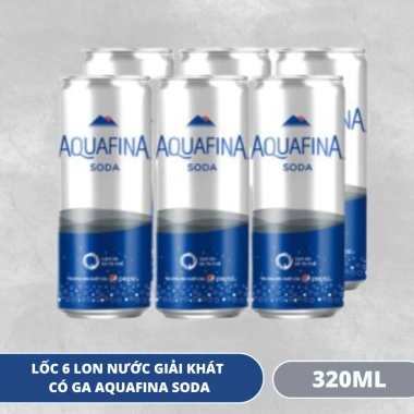Lốc 6 Lon Aquafina Soda 320ml Không Đường Có Ga - Giá chỉ 57.200₫