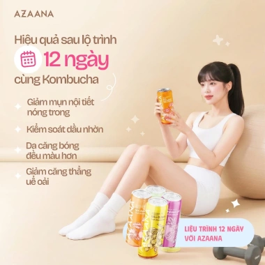 Lốc 6 lon Kombucha Azaana Mix Vị 330ml - Trà lên men tự nhiên, giảm giá 196.800đ