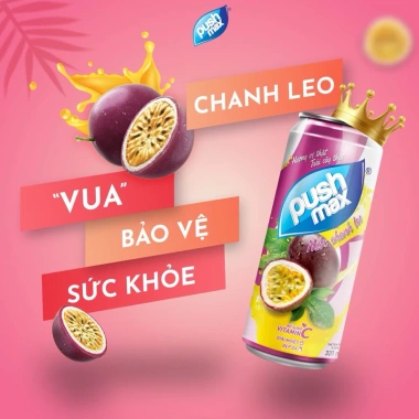 Lốc 6 Lon Nước Chanh Leo Pushmax 320ml - Giá ưu đãi 50.531 VND, vị chanh tươi mát 2