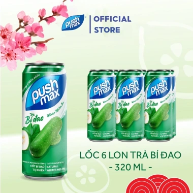 Lốc 6 Lon Nước Trái Cây Trà Bí Đao Pushmax 320ml - Giá chỉ 52.500₫, giảm từ 67.725₫