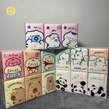 Lốc 9 gói khăn giấy khô nhỏ gọn 3 lớp Tick Tick bột gỗ nguyên chất, bỏ túi đa năng, hoạt hình đáng yêu - giá ưu đãi 32,760 VND