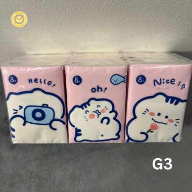 Lốc 9 gói khăn giấy khô nhỏ gọn 3 lớp Tick Tick bột gỗ nguyên chất, bỏ túi đa năng, hoạt hình đáng yêu - giá ưu đãi 32,760 VND 5