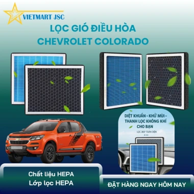 Lọc gió Chevrolet Colorado cao cấp Vinal và Vietmart, than hoạt tính, giảm giá 219k (giá gốc 284.7k)