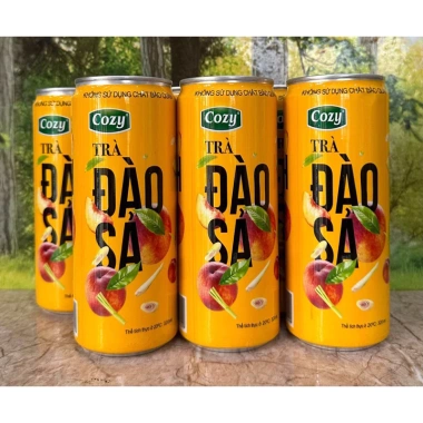 Lốc Trà Đào Sả và Tắc Mật Ong Cozy 6 Lon 320ml - Vị Ngon Rõ, Giảm Giá 57,400đ