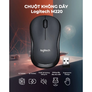 Logitech M220 Chuột Không Dây Siêu Yên Tĩnh Văn Phòng Học Sinh Giá 110.000 Đ