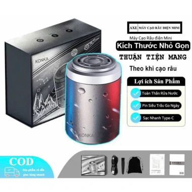 Lỗi 1 đổi 1 Dao Cạo Râu Điện KONCA Mini, Vỏ Trong Suốt, Sạc Type-C, Giá 190k