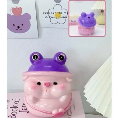 Lợn Đất Đội Mũ ếch Size Nhỏ: Đồ Trang Trí, Quà Tặng, Ống Tiết Kiệm Giá 55k