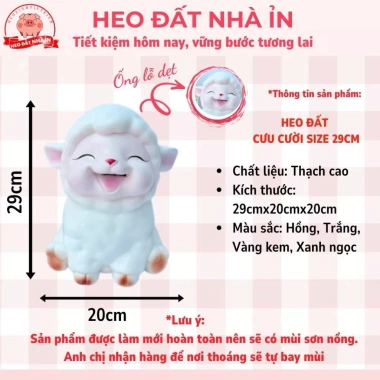 Lợn đất Heo đất tiết kiệm size TO 29cm - Cừu Cười Tai Vểnh, Cừu Ngộ Không, giá 90.000đ 2 Lợn đất Heo đất tiết kiệm size TO 29cm - Cừu Cười Tai Vểnh, Cừu Ngộ Không, giá 90.000đ 2