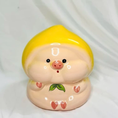 Lợn Đất Heo Ống Tiết Kiệm Bé Đào Cute Dễ Thương Bát Tràng - Chỉ 105.000₫ 5
