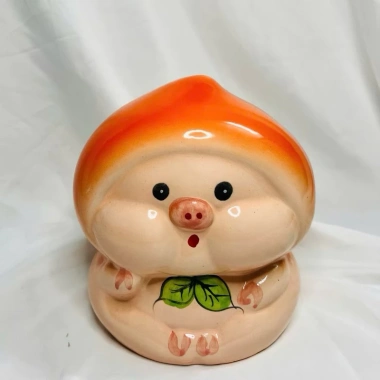 Lợn Đất Heo Ống Tiết Kiệm Bé Đào Cute Dễ Thương Bát Tràng - Chỉ 105.000₫ 6