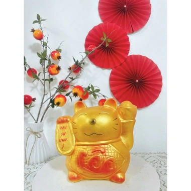 Lợn Đất Heo Tiết Kiệm SIZE TO - Mèo Thần Tài Rước Lộc, ống heo tiết kiệm tiền, HTKVN27, Giá 89.000đ 8