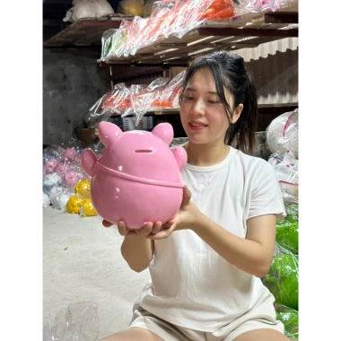 Lợn Đất Túi Thỏ Size To - Heo Đất Trang Trí Nhỏ Gọn, Giá Ưu Đãi 99.000 VNĐ | Chin Decor VN 8