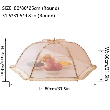 Lồng bàn gấp gọn 80x80cm – Ren chống bụi, côn trùng, ruồi, bảo vệ thực phẩm 2