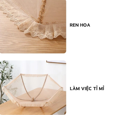 Lồng bàn gấp gọn 80x80cm – Ren chống bụi, côn trùng, ruồi, bảo vệ thực phẩm 5
