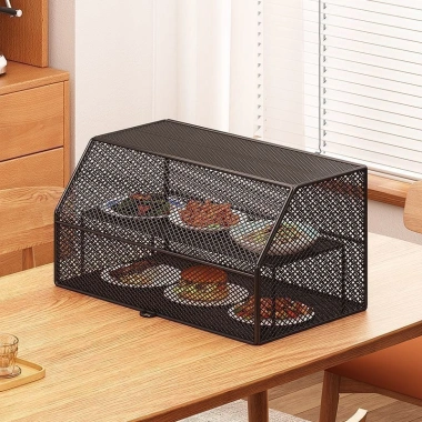 Lồng Bàn Thép 2 Tầng - Kệ Úp Bát Chống Côn Trùng, Dùng cho Tủ Đựng Đồ Ăn, 318.000 VND
