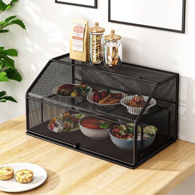 Lồng Bàn Thép 2 Tầng - Kệ Úp Bát Chống Côn Trùng, Dùng cho Tủ Đựng Đồ Ăn, 318.000 VND