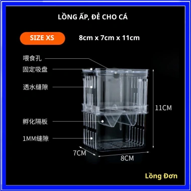 Lồng Đẻ Cá Bảy Màu Ấp Tách Mica Trong Suốt - Nhiều Kích Thước, Giá 31.990₫ 4