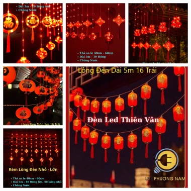 Lồng Đèn LED Đỏ Dây 5m - 16 Bóng Sáng Rực, Trang Trí Lễ Tết Giá Ưu Đãi 106.000₫ 7