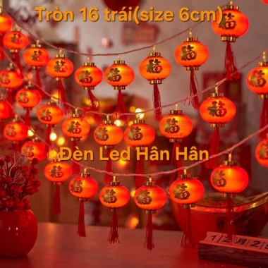 Lồng Đèn LED Đỏ Dây 5m 16 Bóng - Trang Trí Lễ Tết Giá 130.000 VND 9