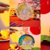 Lồng đèn trung thu gỗ tự tô màu cho bé - kèm cán, mực, bút màu - giá chỉ 8.500đ 8