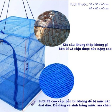 Lồng lưới phơi thực phẩm 4 tầng 35x65 cm phơi cá khô tôm khô gập gọn giá 64.100₫ 4 Lồng lưới phơi thực phẩm 4 tầng 35x65 cm phơi cá khô tôm khô gập gọn giá 64.100₫ 4