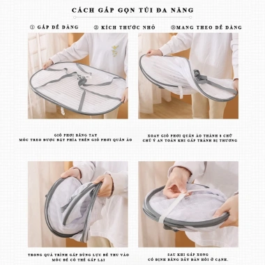 Lồng Lưới YUYU đa năng - Giỏ phơi thực phẩm, rau củ, chống ruồi muỗi, lưới gập gọn 3