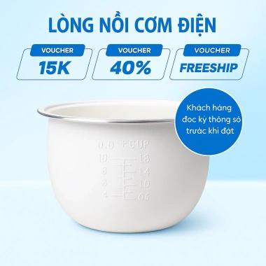 Lòng nồi cơm điện 1,8 l dung tích 1,5 - Siêu tiết kiệm, giá ưu đãi 160.000 VND