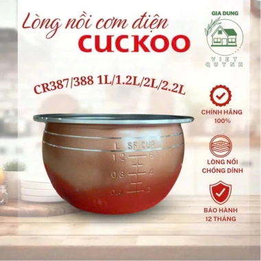 Lòng nồi Cơm Điện Cuckoo CR387/388 Chống Dính Hợp Kim Nhôm 1L 2L Bảo hành 12 tháng Giá 125.154 VND
