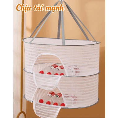 Lồng Phơi Sấy Thực Phẩm HERO Giỏ Phơi Rau Củ Thảo Dược, Chống Bụi, Gấp Gọn, Dễ Vệ Sinh, 64k 4 Lồng Phơi Sấy Thực Phẩm HERO Giỏ Phơi Rau Củ Thảo Dược, Chống Bụi, Gấp Gọn, Dễ Vệ Sinh, 64k 4