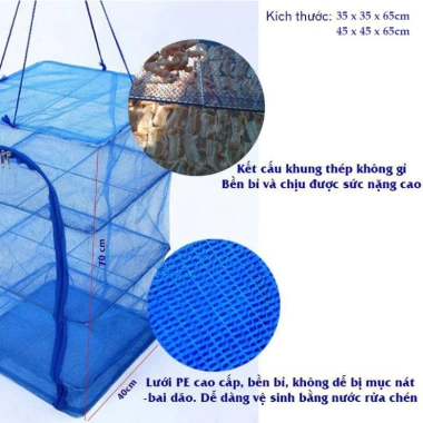 Lồng phơi thực phẩm, chống ruồi muỗi, lưới PE vệ sinh, gập gọn, giá 62.900 VND