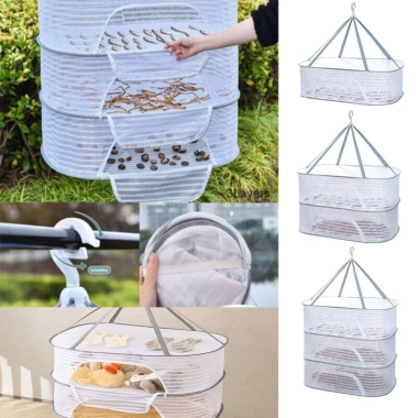 Lồng phơi thực phẩm - Túi phơi cá khô, đồ khô có móc khóa treo, nắp đậy chống côn trùng, chỉ 95.000₫ 2