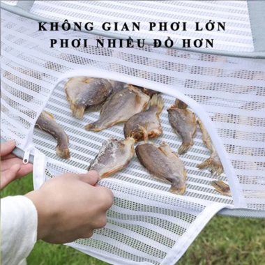 Lồng phơi thực phẩm - Túi phơi cá khô, đồ khô có móc khóa treo, nắp đậy chống côn trùng, chỉ 95.000₫ 3