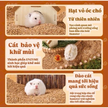 Lót chuồng hamster Hạt Vỏ Óc Chó GJGJO – Thân thiện, khử mùi, ít bụi, an toàn – Giá ưu đãi 138k (166,980đ) Hà Nội 3