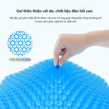 Lót ghế đệm tổ ong Voi.Baby Silicone 3D êm ái, giảm nhức mỏi ngồi lâu - 58.406₫ 3