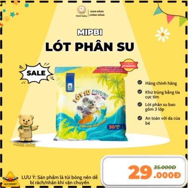 Lót Phân Su Sơ Sinh Michibaby 30 miếng 22x22cm Cao Cấp - Giá chỉ 28.000