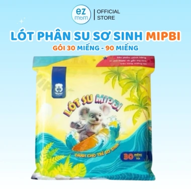 Lót Phân Su Sơ Sinh Mipbi 3 Lớp Gói 30 Miếng - Siêu Thấm Thoáng Khí Giá 49.000 VND