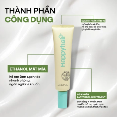 Lotion Kiềm Dầu Happy Hair Day 100ml - Tóc Bồng Bềnh, Giảm Bết, Giá 215.000 VND 4 Lotion Kiềm Dầu Happy Hair Day 100ml - Tóc Bồng Bềnh, Giảm Bết, Giá 215.000 VND 4