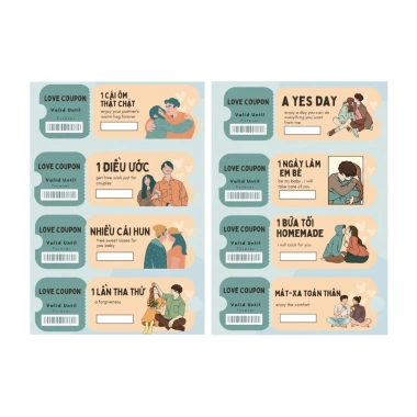 Love Coupon Box Hộp Thẻ Cào Quà Tặng Bạn Trai Bạn Gái - Giá 40.000₫, Giảm 10.800₫