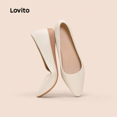 Lovito Giày Búp Bê Da Vintage Mũi Nhọn Thoáng Khí Đen Trắng LFA69.081 - Giá giảm 158.760 VND 5