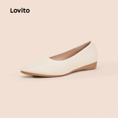 Lovito Giày Búp Bê Da Vintage Mũi Nhọn Thoáng Khí Đen Trắng LFA69.081 - Giá giảm 158.760 VND 8