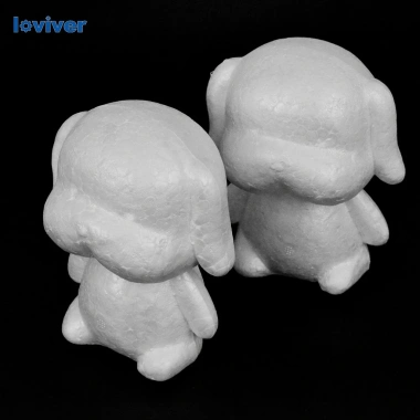 Loviver 2x Đồ Gỗ Đúc Hình Chó Con Bọt Xốp Polystyrene - 2 chiếc, Giá 66.000₫