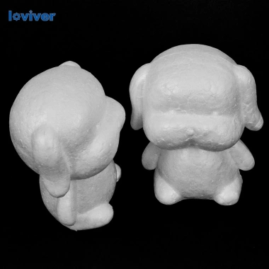 Loviver 2x Đồ Gỗ Đúc Hình Chó Con Bọt Xốp Polystyrene - 2 chiếc, Giá 66.000₫