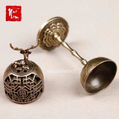 Lư Hương Lộc Đỉnh Mini Đốt Trầm Hương Lư Đồng – Xông Trầm Trang Trí Văn Phòng, Nhà Cửa, Giá 16.500₫