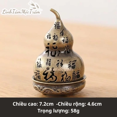 Lư mini xông trầm hương hồ lô bách phúc phong thủy hợp kim đồng 49.010₫