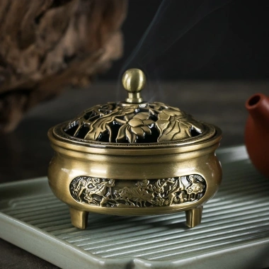 Lư Xông Trầm Hương PHƯƠNG BẢO ÂN - Đỉnh Đốt Nhang, Lư Hợp Kim Đồng, Giá 95.000₫ 10