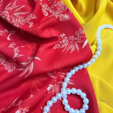Lụa Bảo Anh In Hoa Văn Giả Gấm - Co giãn, mềm mịn, mát rũ, thấm mồ hôi, 142.5k