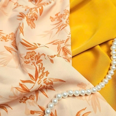 Lụa Bảo Anh In Hoa Văn Giả Gấm - Co giãn, mềm mịn, mát rũ, thấm mồ hôi, 142.5k