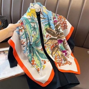 Lụa Cao Cấp Khăn Lụa Vuông 90x90 Satin Dày 2 Mặt Phong Cách Công Sở - Bạch Lâm Giá 180k