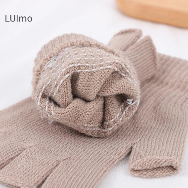 Luimo 1 Đôi Găng Tay Dệt Kim Ngắn Nửa Ngón Nhiều Màu Sắc Ấm Cổ Tay Phụ Kiện Xe Đạp SBS 5