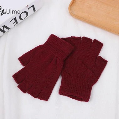Luimo 1 Đôi Găng Tay Dệt Kim Ngắn Nửa Ngón Nhiều Màu Sắc Ấm Cổ Tay Phụ Kiện Xe Đạp SBS 8